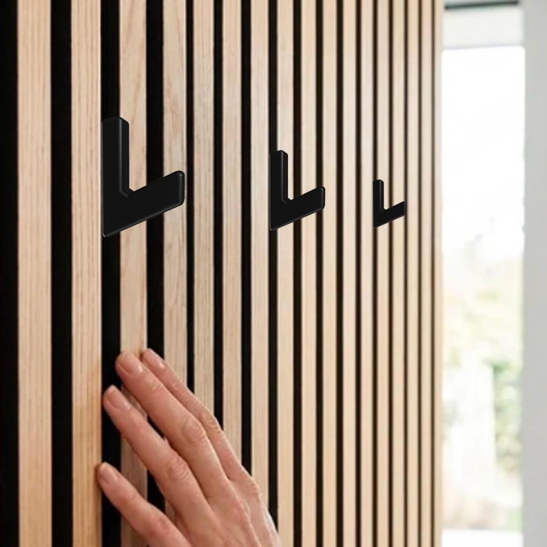 Acoustic Panel Coat Hook | No Drill Twist Fit | UK Made (Black, Grey, White)