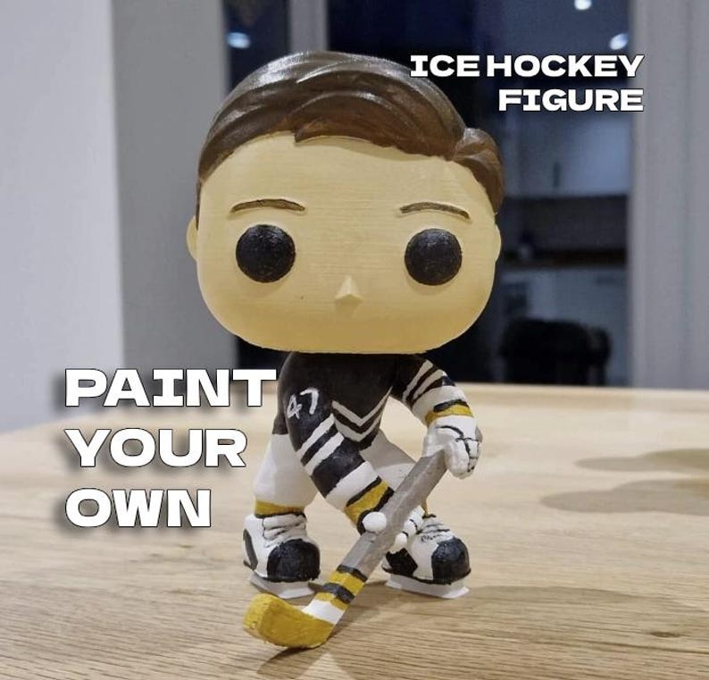 Ice Hockey Funko POP Bobblehead Figure Unpainted NHL Fan Gift by 3DandFUN