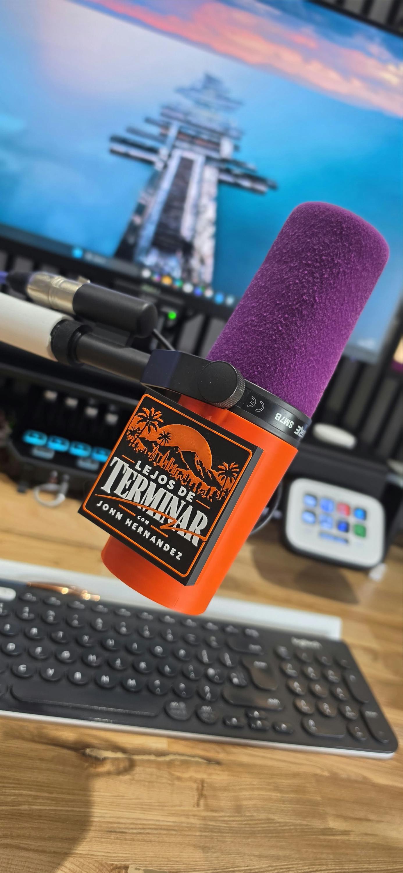 Custom branded microphone cover supplied by 3dandfun