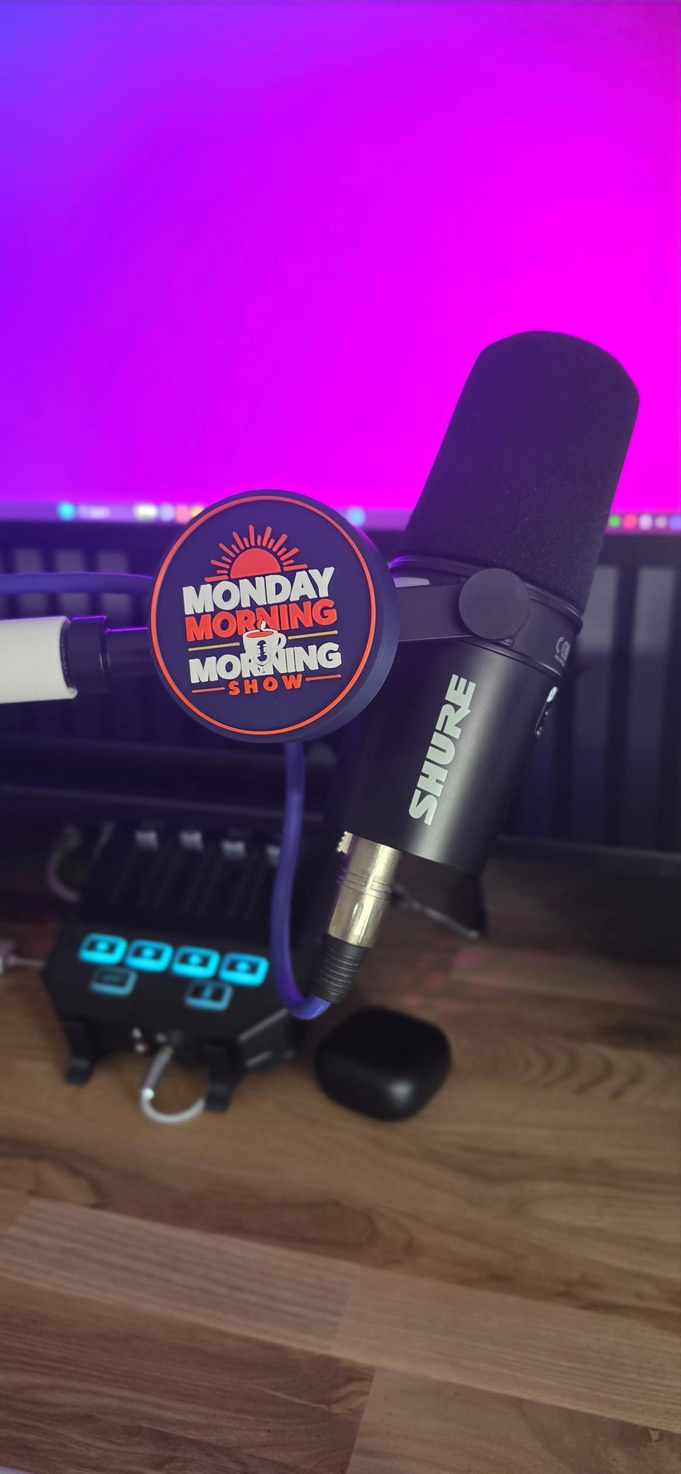 Custom branded microphone cover supplied by 3dandfun