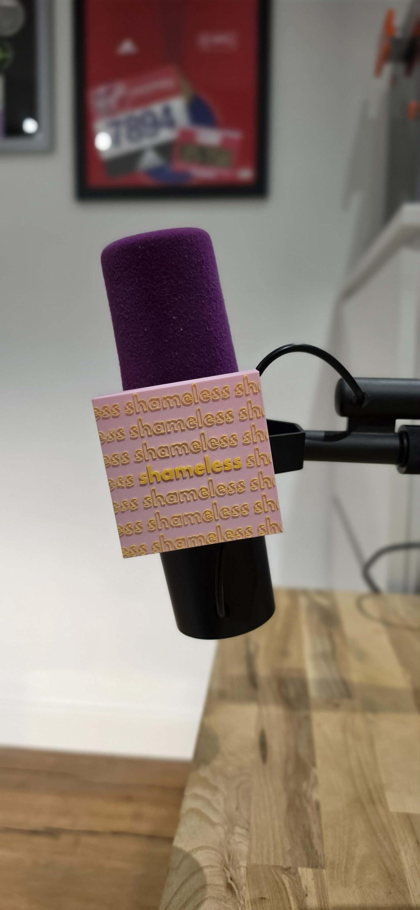 Custom branded microphone cover supplied by 3dandfun